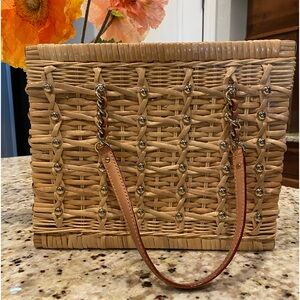 Kate Spade rattan bag with studs